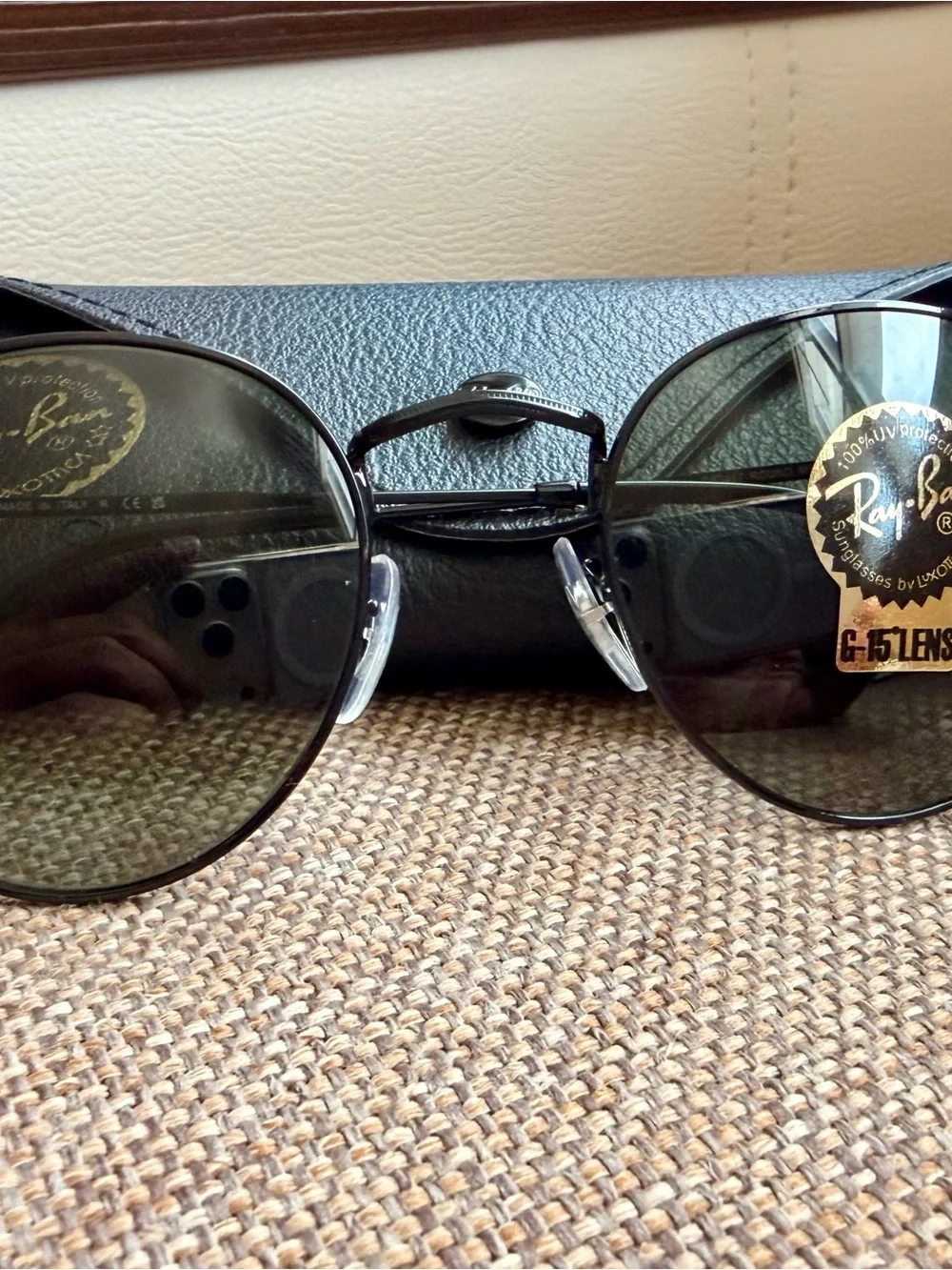 Ray-Ban RB3447 Round Metal Black G-15 Sunglasses Complete Set